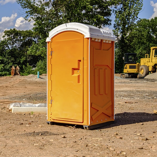 how often are the porta potties cleaned and serviced during a rental period in Mazie